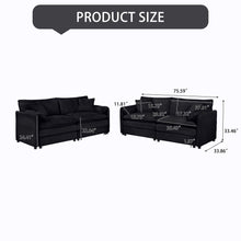 Load image into Gallery viewer, Modern Chenille Oversized Deep Seat Luxury 2 Piece Sofa Set With 4 Pillows
