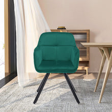 Load image into Gallery viewer, Tufted And Velvet And Metal Dining Arm Chair - Green
