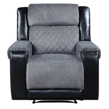 Load image into Gallery viewer, Faux Leather Fabric Manual Recliner - Black / Gray
