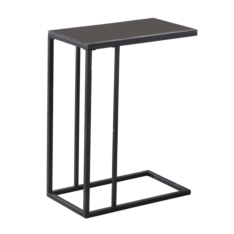 Metal Tempered Glass Accent Table - Black