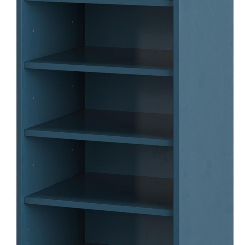 Ten Pair Solid Woodshoe Storage Cabinet (752045) - Teal Blue