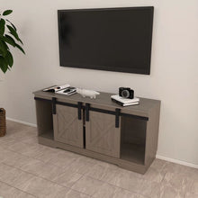 Load image into Gallery viewer, Lane - TV Stand With Sliding Barndoors Water And Heat Resistant Melamine - Rustic
