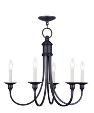 Load image into Gallery viewer, 22" Five Light Metal Dimmable Chandelier With Shades - Bronze
