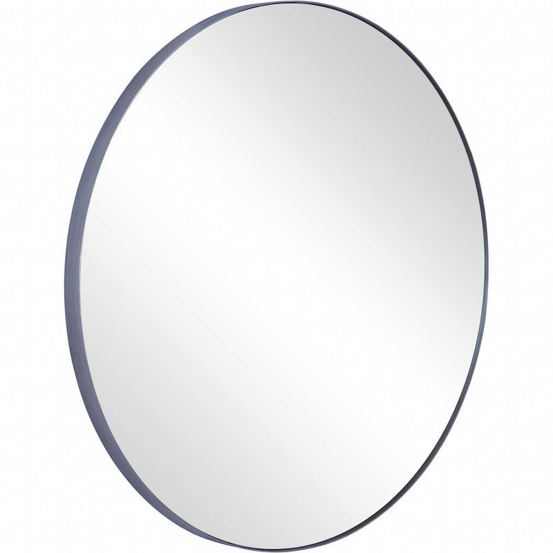 32" Round Metal Framed Accent Mirror - Black