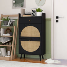 Load image into Gallery viewer, Allen - Rattan 2 Door 1 Drawer Cabinet Shoe Rack For Entrance
