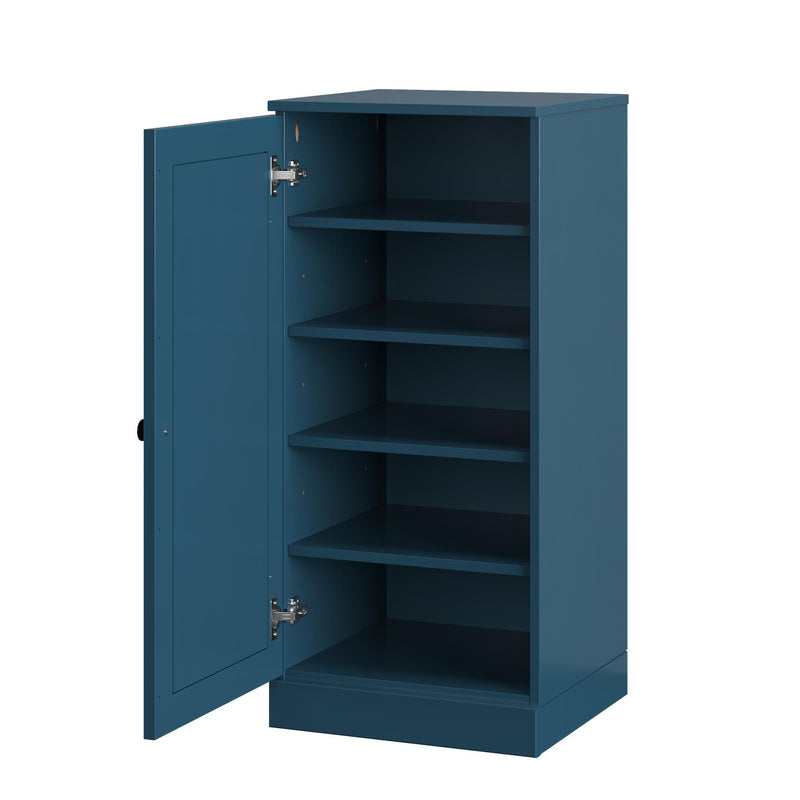 Ten Pair Solid Woodshoe Storage Cabinet (752065) - Teal Blue