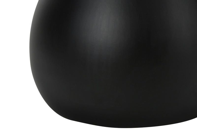 Metal Round Table Lamps With Ivory Drum Shade (Set of 2) - Black