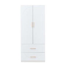 Load image into Gallery viewer, 74" Carved Geometric Two Door Two Drawer Combo Dresser - White
