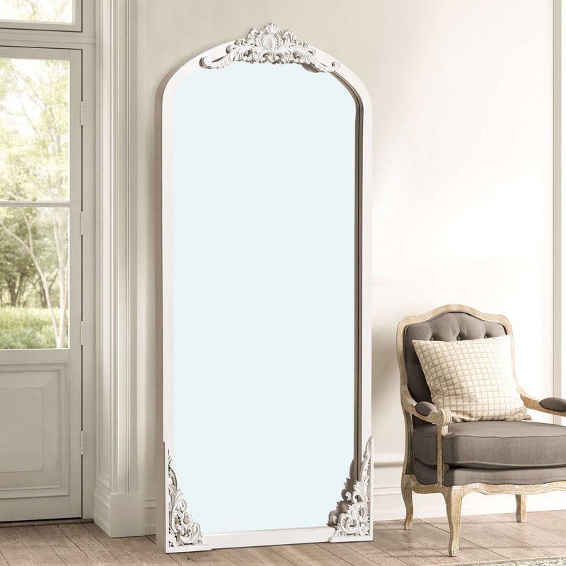 67" Wood Framed Full Length Mirror - White