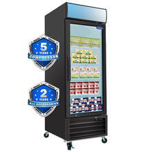 Load image into Gallery viewer, Glass Door Merchandiser Freezer Swing Door Commercial Reach-In Display Freezers With LED Top Panel Upright Freeze Storage
