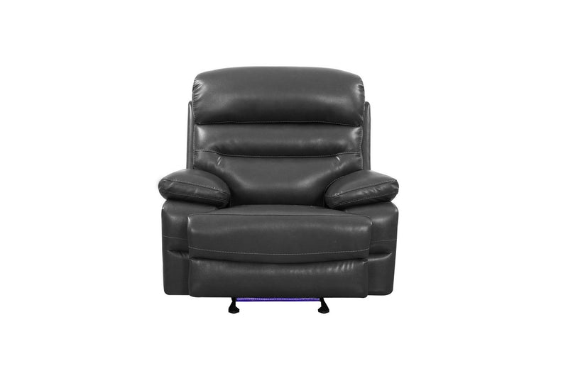 Gray Faux Leather Power Recliner Chair - Gray