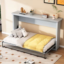 Load image into Gallery viewer, Twin Size Murphy Bed With Cabinet Storage - Gray
