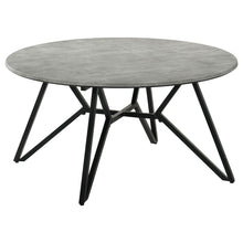 Load image into Gallery viewer, Travis - Round Top Coffee Table With Hairpin Legs - Gray / Black
