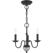 Load image into Gallery viewer, 13" Three Light Dimmable Chandelier With Shades - Black
