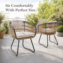 Load image into Gallery viewer, Patio All Weather Armchairs With Cushions (Set of 2) - Beige
