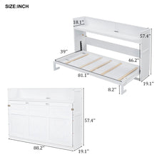 Load image into Gallery viewer, Murphy Bed With Desk, LED Light And USB Charging Station
