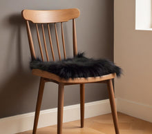 Load image into Gallery viewer, 17" X 17" Sheepskin Solid Color Chair Pad - Black
