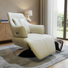Load image into Gallery viewer, Tufted Genuine Leather Power Swivel Recliner (730570) - Sand
