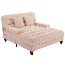 Load image into Gallery viewer, Chaise Bed Lounge Sofa Chair With Adjustable Backrest And LED Light Strip - Pink
