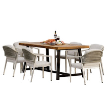 Load image into Gallery viewer, 7 Pieces Modern Outdoor Dining Set With Acacia Wood Table And Chairs
