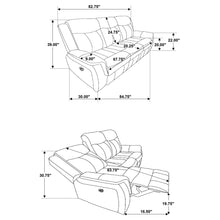 Load image into Gallery viewer, Franklin - Upholstered Padded Arm Reclining Sofa With Manual Recline - Charcoal
