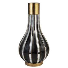 Load image into Gallery viewer, Striped Bud Poly Table Vase - Gold / Black
