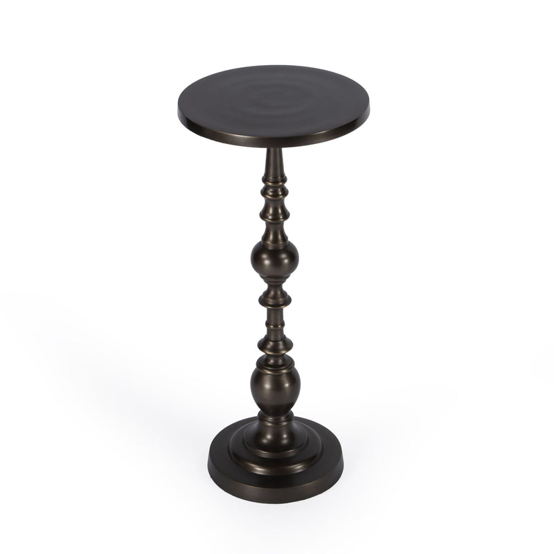 23" Metal Round Pedestal End Table - Bronze