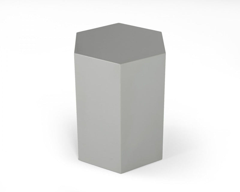 Manufactured Wood Hexagon End Table - Light Gray
