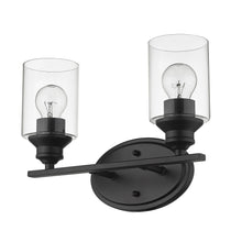 Load image into Gallery viewer, Two Light Wall Light With Clear Glass Shade - Matte Black
