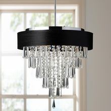 Load image into Gallery viewer, 28'' Five Light Crystal Chandelier With Shades - Clear

