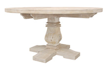 Load image into Gallery viewer, 58" Rounded Solid Wood Pedestal Base Dining Table - Natural
