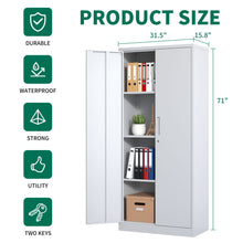 Load image into Gallery viewer, Heavy Metal Garage Storage Cabinet With Locking Doors, Steel, Adjustable Shelves

