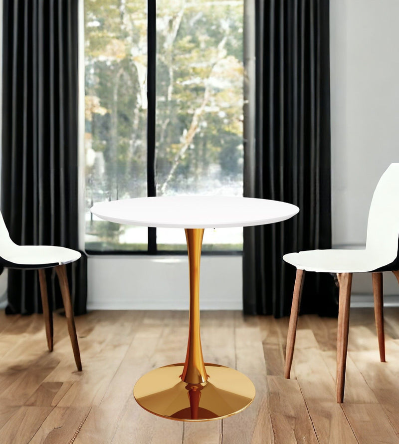 36" Metal Dining Table - Gold