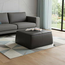 Load image into Gallery viewer, Faux Leather Cocktail Ottoman - Slate Gray
