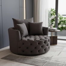 Load image into Gallery viewer, Velvet Solid Color Swivel Barrel Chair - Gray

