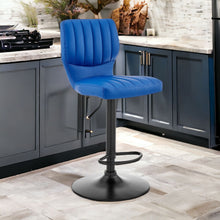 Load image into Gallery viewer, Swivel Adjustable Height Bar Chair - Blue / Black
