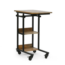 Load image into Gallery viewer, Modern Industrial Bed Laptop Table With C - Shape Design And Adjustable Height - Natural
