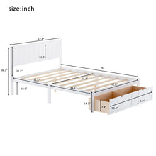 Load image into Gallery viewer, Full Size Platform Bed With Under Bed Drawers - White
