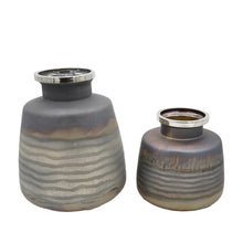 Load image into Gallery viewer, Abstract Round Table Vases (Set of 2) - Black / Gray
