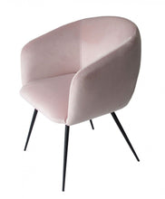 Load image into Gallery viewer, Upholstered Velvet Dining Arm Chair - Pink
