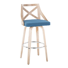 Load image into Gallery viewer, Charlotte - Farmhouse Fixed Height Bar Stool With Swivel And Round Footrest (Set of 2)
