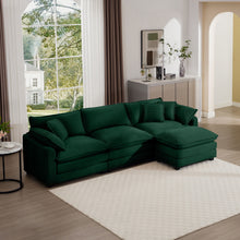 Load image into Gallery viewer, Modern Oversized Modular Cushion Sofa With Ottoman, Low Back, Deep Seating Sofa Set
