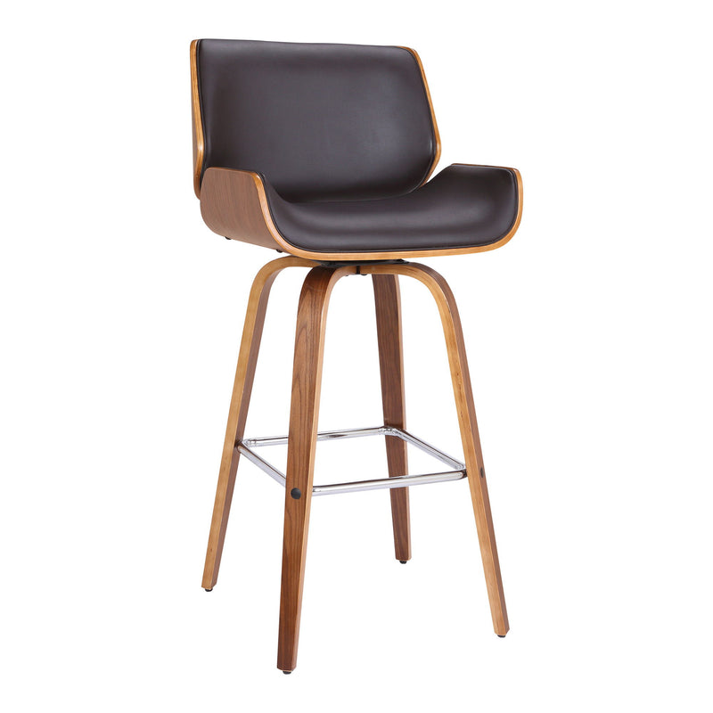 Solid Wood Swivel Low Back Bar Height Bar Chair - Black / Brown