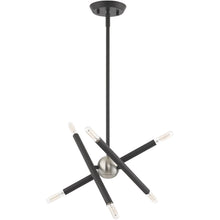 Load image into Gallery viewer, 15" Six Light Dimmable Chandelier With Shades - Gray
