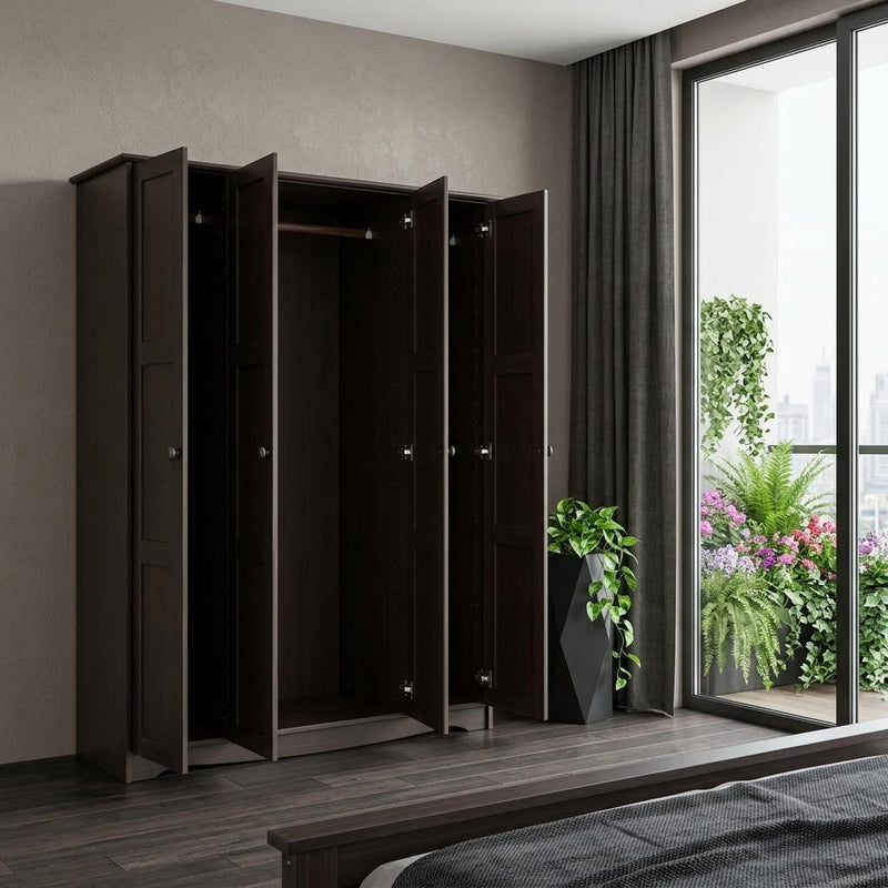 Solid Wood Four Door Combo Dresser (765061) - Dark Brown