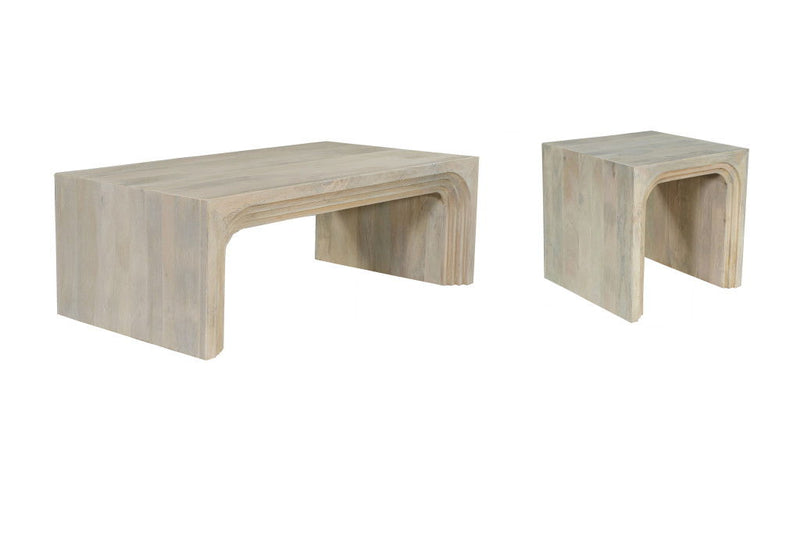 Solid Wood Sled Coffee Table (Set of 2) - Natural