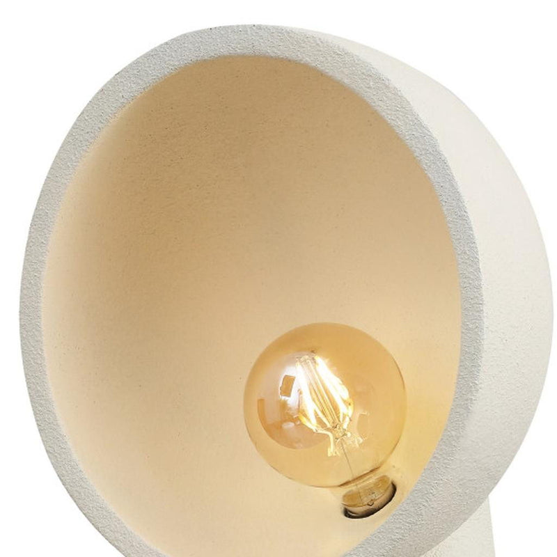 Geometric Table Lamp With Globe Shade - Cream