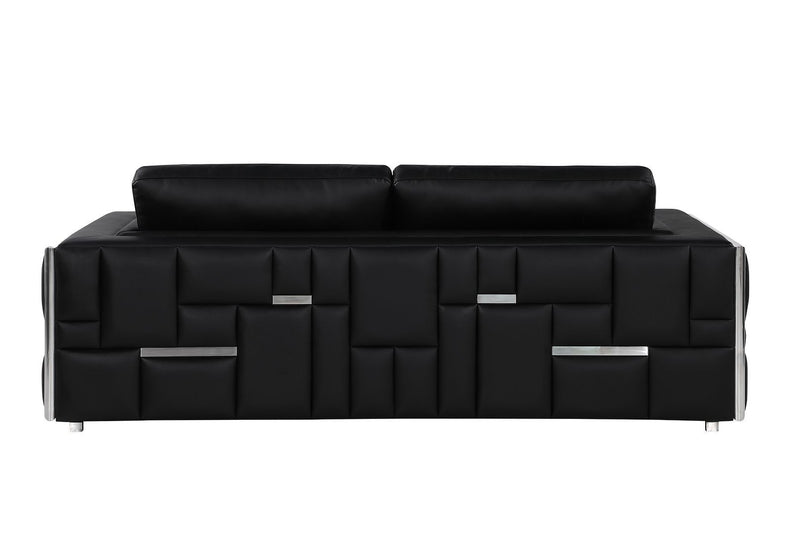 Italian Leather Sofa (720446) - Black