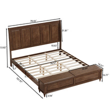 Load image into Gallery viewer, Sleigh Bed Frame With Tall Headboard And Storage Bench
