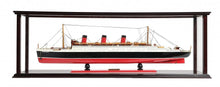 Load image into Gallery viewer, Hand Painted RMS Queen Mary Medium Display Case Model Boat - Black / Red
